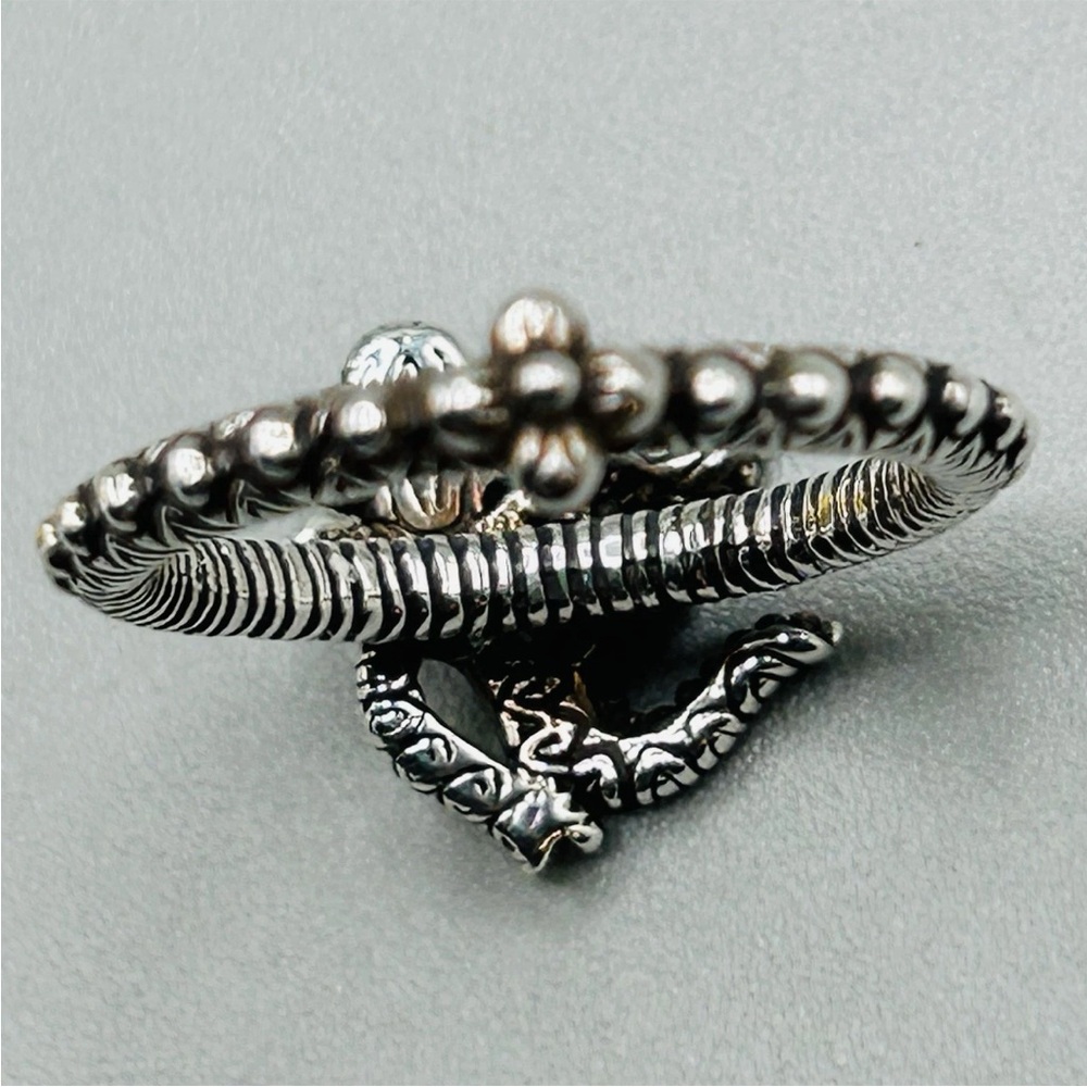 BARBARA BIXBY Sterling Silver & 18K Gold OHM Ring Size 8.25 / Spiritual Jewelry - Picture 6 of 12